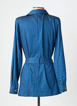 Chemisier coupe cintrée manches longues bleu GEVANA femme