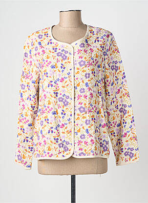 Veste casual col rond beige GEVANA femme