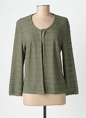 Gilet manches longues stretch vert GEVANA femme