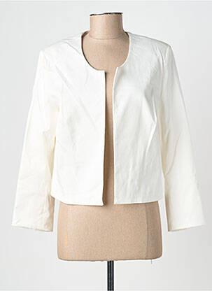 Veste casual col rond blanc GEVANA femme