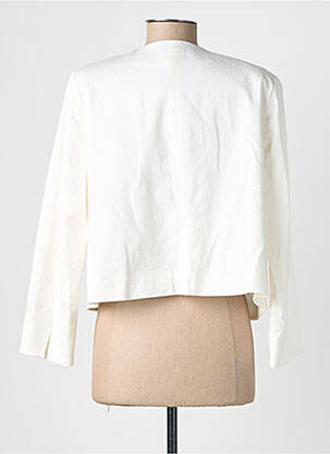 Veste casual col rond blanc GEVANA femme