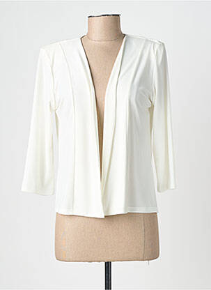 Gilet manches longues col châle beige GEVANA femme