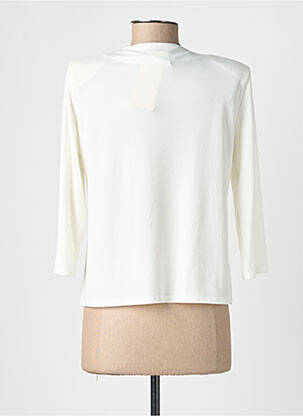 Gilet manches longues col châle beige GEVANA femme