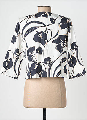 Veste casual col tailleur blanc GEVANA femme