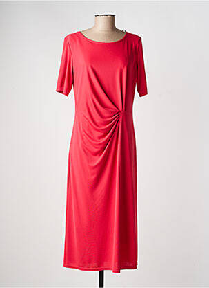 Robe longue manches courtes manches courtes rose GEVANA femme