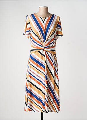 Robe mi-longue manches courtes manches courtes bleu GEVANA femme