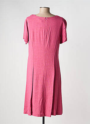 Robe mi-longue manches courtes manches courtes rose GEVANA femme