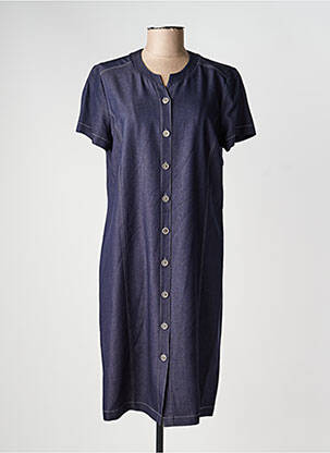 Robe mi-longue manches courtes manches courtes bleu GEVANA femme