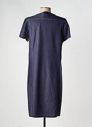 Robe mi-longue manches courtes manches courtes bleu GEVANA femme
