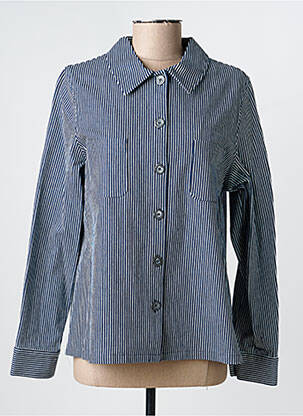 Veste casual col chemisier bleu GEVANA femme