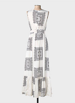Robe longue imprimé fantaisie sans manche noir GOLD & SILVER femme