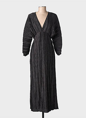 Robe longue coupe cintrée manches 3/4 noir SENES femme