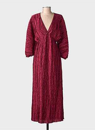 Robe longue coupe cintrée manches 3/4 rouge SENES femme