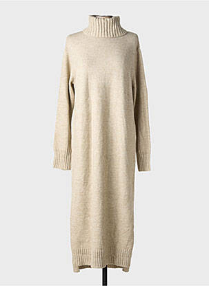 Robe pull stretch manches longues beige LILI & LALA femme