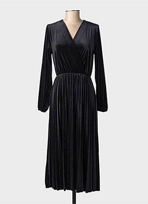 Robe mi-longue manches longues manches longues noir SENES femme