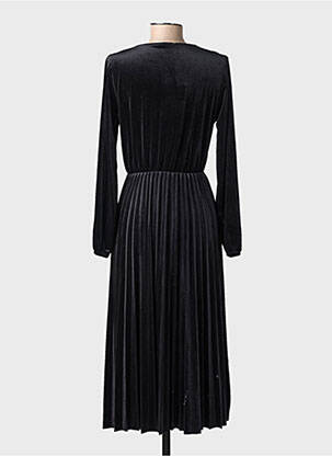 Robe mi-longue manches longues manches longues noir SENES femme