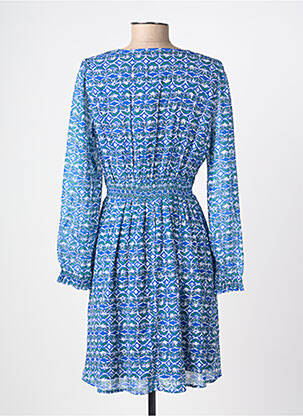 Robe courte manches longues manches longues bleu MAJOLICA femme