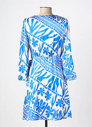Robe courte manches longues manches longues bleu MAJOLICA femme