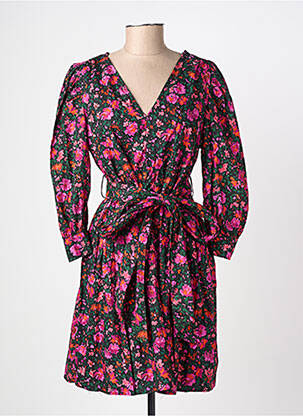 Robe courte manches longues manches longues noir DAPHNEA femme