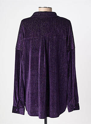 Chemisier coupe droite manches longues violet KILKY femme