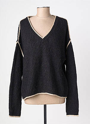 Pull col v manches longues noir MAJOLICA femme