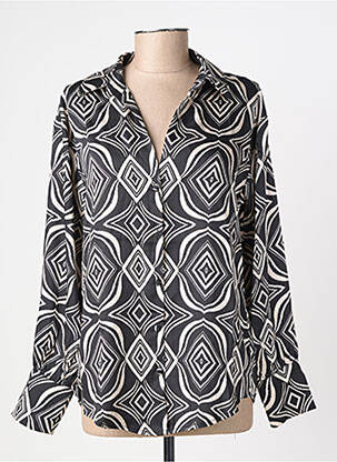 Chemisier tissage crêpe manches longues noir PEACE N'LOVE femme