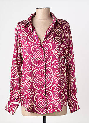 Chemisier tissage crêpe manches longues violet PEACE N'LOVE femme