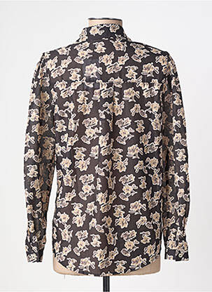 Chemisier imprimé fleurs manches longues noir MAJOLICA femme