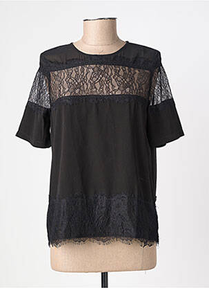 Top coupe fluide manches courtes noir LILI & LALA femme