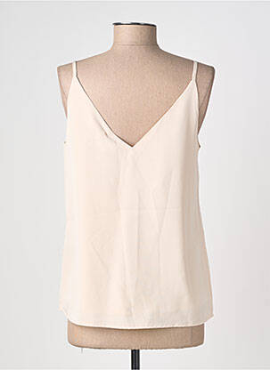 Top coupe fluide fines bretelles beige UNIKA femme