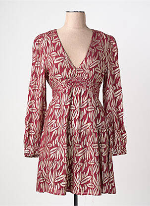 Robe courte manches longues manches longues rouge MAJOLICA femme