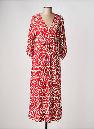 Robe longue manches longues manches longues rouge GEVANA femme