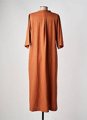 Robe longue manches longues manches longues marron GEVANA femme