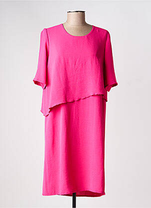 Robe mi-longue manches courtes manches courtes rose GEVANA femme