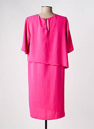 Robe mi-longue manches courtes manches courtes rose GEVANA femme