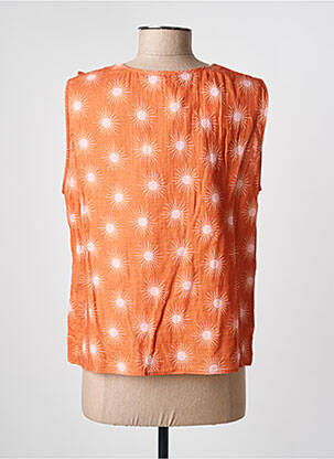 Top imprimé fantaisie sans manche orange GEVANA femme