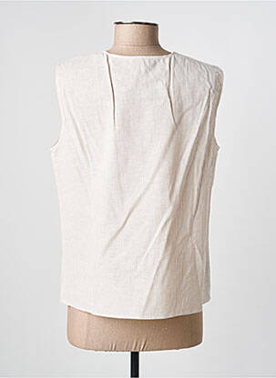 Top imprimé fantaisie sans manche beige GEVANA femme
