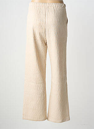 Pantalon large tissage crêpe taille normale beige UNIKA femme