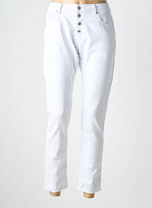 Pantalon 7/8 stretch taille normale blanc PLACE DU JOUR femme