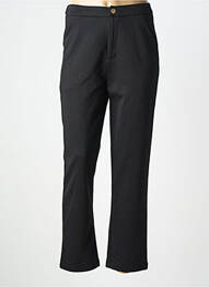 Pantalon droit fermeture zippée sous rabat boutonné taille normale noir KILKY femme