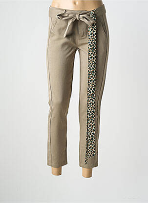 Pantalon 7/8 stretch taille normale vert ROSE femme
