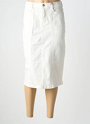 Jupe mi-longue coupe droite blanc STREET ONE femme