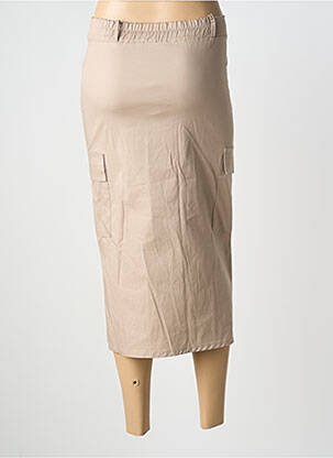 Jupe mi-longue stretch marron APRIL VINTAGE femme