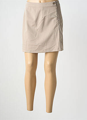 Jupe courte coupe droite beige LILI & LALA femme