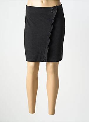 Jupe courte coupe droite noir MAJOLICA femme