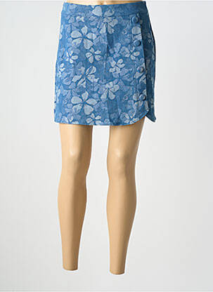 Jupe courte fermeture zip latéral bleu KILKY femme