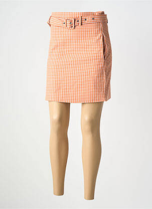 Jupe courte coupe droite orange DAPHNEA femme