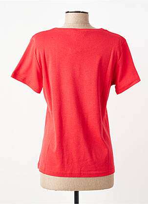 T-shirt sérigraphie avec strass manches courtes rouge GEVANA femme