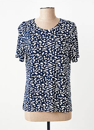 T-shirt imprimé fantaisie manches courtes bleu GEVANA femme