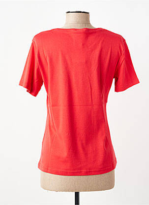 T-shirt sérigraphie avec strass manches courtes rouge GEVANA femme